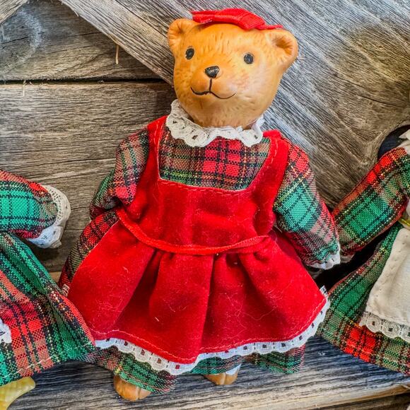 1970’s Special Appts-Vintage Porcelain Animal Dolls in Holiday Clothing-Set of 4 - Picture 7 of 11